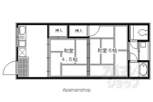 葉月荘【102号室】の間取り