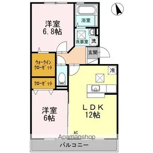 シャトーラトゥール Ⅰ棟【I101号室】の間取り