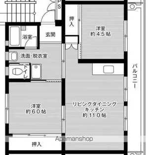 ビレッジハウス安芸1号棟【505号室】の間取り