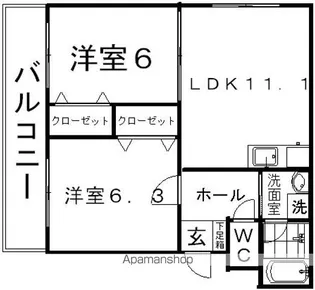 パレスデュオ【2階】の間取り