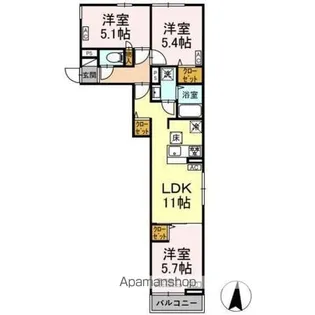 セレスティア小茂根【1階】の間取り