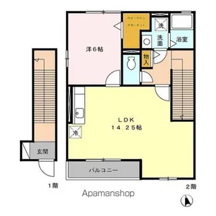 ウィスタリア・ガーデンB【2階】の間取り