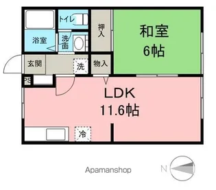 サンビレッジHIRABAYASHI【A103号室】の間取り