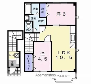 プラムール Ⅰ番館【2階】の間取り