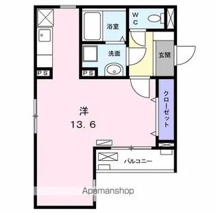 ル ヴェールF【1階】の間取り