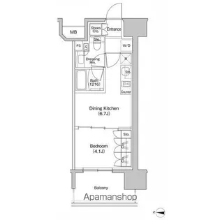 ザ・パークハビオ新栄【504号室】の間取り