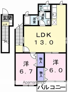 ラリビエール【2階】の間取り