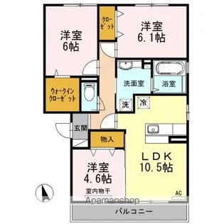 カーサ ドマーニ【3階】の間取り