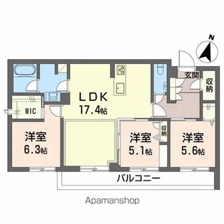 AZUR米山【1階】の間取り