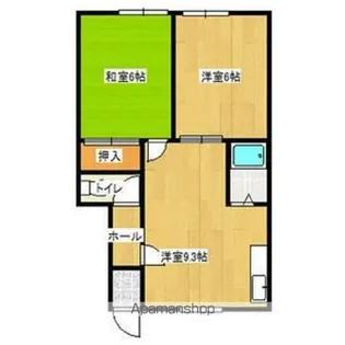 フラワーハイツ【1階】の間取り