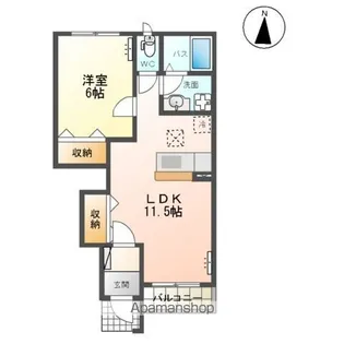ライムフェルト【1階】の間取り