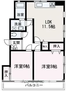 グリーンヒルズⅡ【2F号室】の間取り