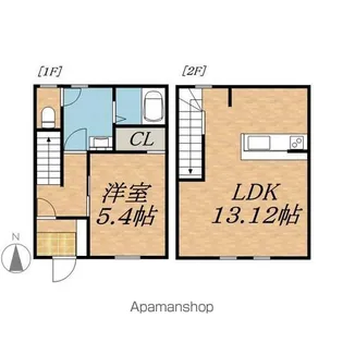 北海道河東郡音更町木野大通東14丁目【テラスハウス】の間取り