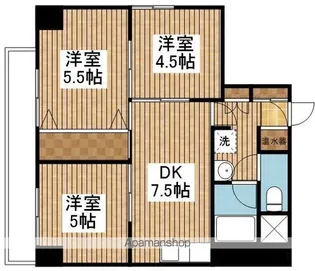 コープ野村万代【615号室】の間取り