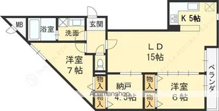MESSAGE苦楽園三番町【1階】の間取り