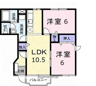 ヒルサイドコート【1階】の間取り