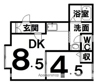 パリエステイブルⅡ【1-B号室】の間取り