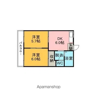 フレグランス90 B棟【102号室】の間取り