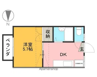 フラット岩崎宇都宮【202号室】の間取り