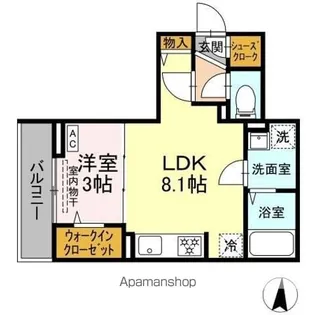 D PAINA 宿河原七丁目【2階】の間取り