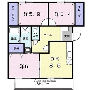 ニューエルディム裕Ⅰ【1階】の間取り