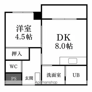 ヴィザージュ菊水【203号室】の間取り