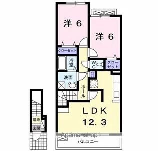 東京都武蔵村山市残堀2丁目【アパート】の間取り