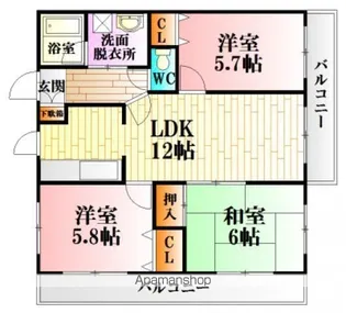 リヴァージュ杉広【104号室】の間取り