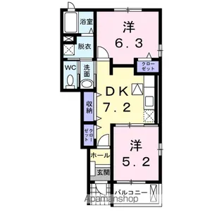 グラース−華−B【1階】の間取り
