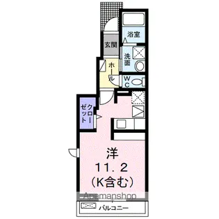 プレヴェール笹沖A【103号室】の間取り