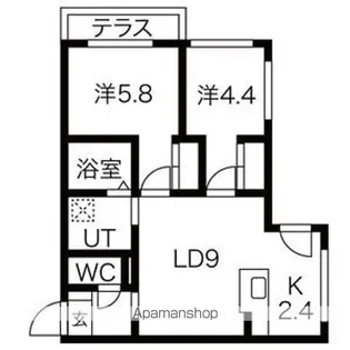 ブランシャール学園前【1階】の間取り