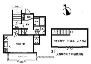 プラスペアティ【205号室】の間取り