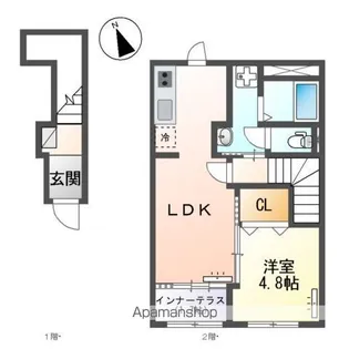 仮)取手市米ノ井アパートA棟【2階】の間取り