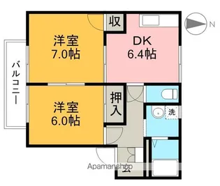 ラフォーレ・アパートA棟【2階】の間取り