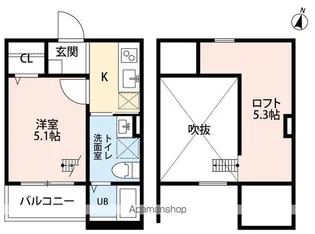 エアスト東中島【2階】の間取り