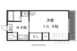 グリーンハイツ紫野【17号室】の間取り