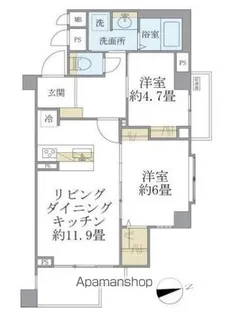 リエール若松町【5階】の間取り