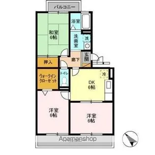 ハイローズ船橋 壱弐番館【3階】の間取り