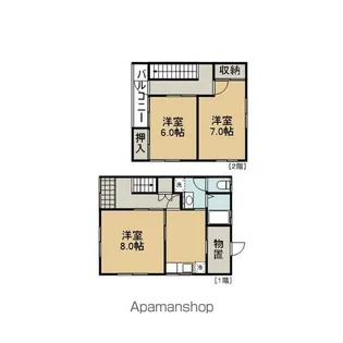 コーポ寿(タウンハウス)【1階】の間取り