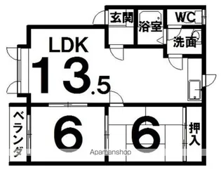 コーポグリーンウエスト【E号室】の間取り