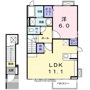 ジュネス・クラール【2階】の間取り