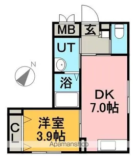ハレイワコート【3階】の間取り