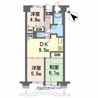グリーンキャピタル肴町【8階】の間取り