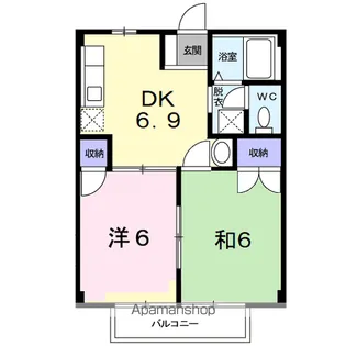 2DKの間取り画像