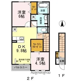 クレールコンフォート【2階】の間取り