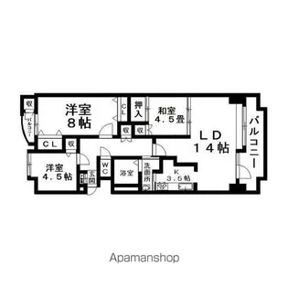 ロイヤルハイツ石北通り【1階】の間取り