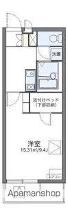 レオパレスラバーズスクレートⅡ【3階】の間取り