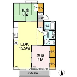 ドミール土井B棟【2階】の間取り