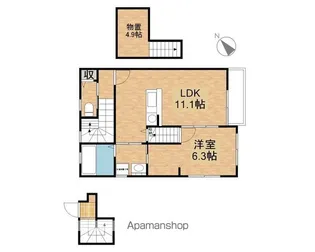 シエリアスクエア【202号室】の間取り