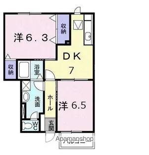 スプリングキャッスル B【1階】の間取り